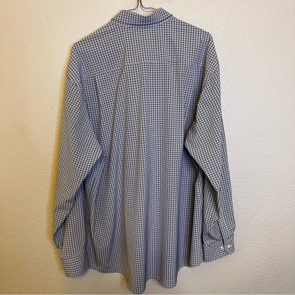 Lands' End Men's Blue Checkered Regular Fit Button Down Shirt Size XXL - Picture 9 of 11